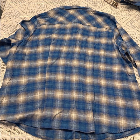 Dickies Womens 3X 100% cotton Blue Gray White Plaid brushed flannel New - Picture 10 of 10